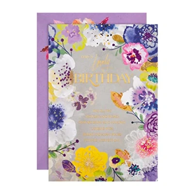 Image of Hallmark Birthday Card Traditional Floral Design