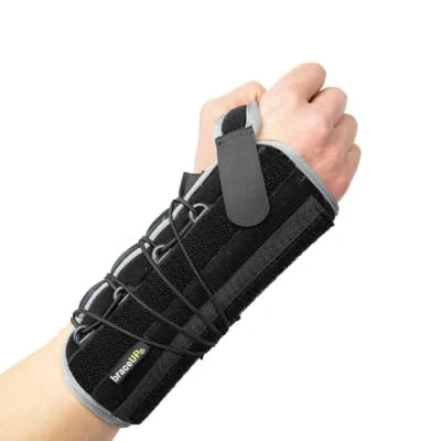 Image of BraceUP Quick Wrap Wrist Brace for Carpal Tunnel, Tendonitis, and Arthritis Hand Support Splint (Right Hand)