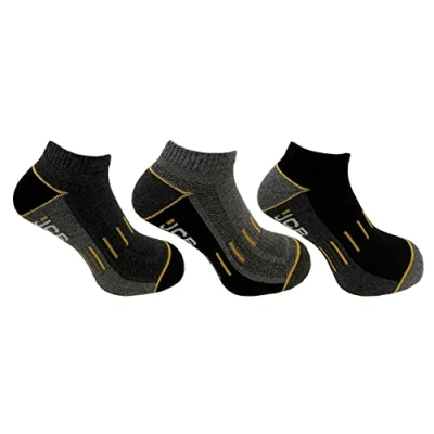 Image of JCB Cotton Trainer Socks Men 3 Pack Black/Grey UK 6 8.5 EUR 39 43/UK 9 12 44 47 Active Men&#039;s Liners
