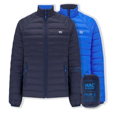 Image of Mac in a Sac Polar Packable Men&#039;s Down Jacket Navy Saxe Blue S