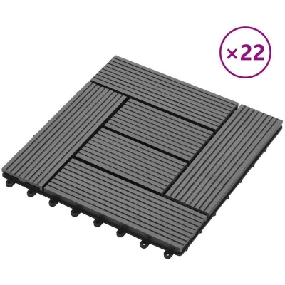 Image of vidaXL 22 pcs Decking Tiles 30x30 cm 2 sqm WPC Teak Colour