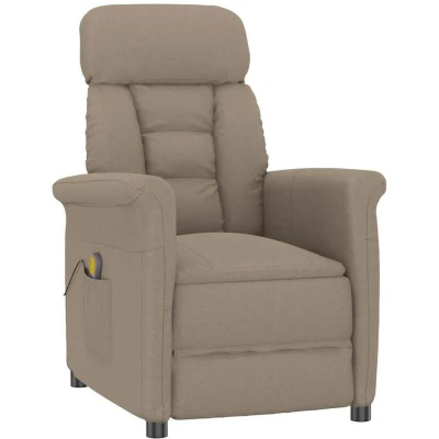 Image of vidaXL Massage Chair Taupe Microfibre Fabric