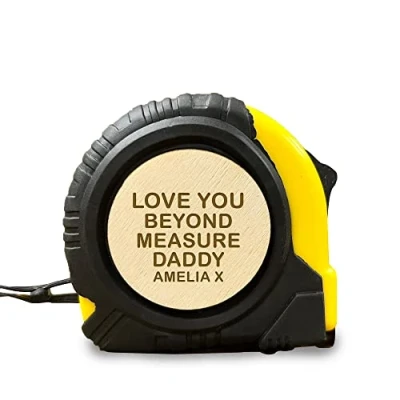 Image of Red Ocean Personalised Engraved Tape Measure Fathers Day Gift For Daddy From Daughter Son Dad Birthday Tool