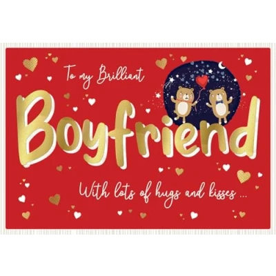 Image of Piccadilly Greetings Valentine&#039;s Day Card, To my Brilliant Boyfriend 9 x 6 inches