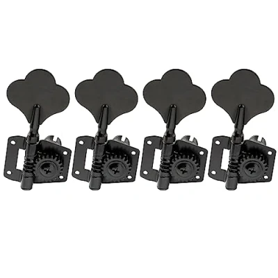 Image of Musiclily Pro 4 In Line Open Gear Electric Bass Tuners Machine Heads Tuning Keys Pegs for Precision Jazz Bass, Black