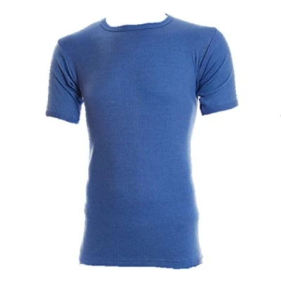 Image of Undercover Lingerie Ltd Mens 2pk Short Sleeve Thermal Vest Blue XL