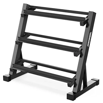 Image of WINNOW 3 Tier Dumbbell Rack Home Gym Storage Stand Weights for Dumbbells