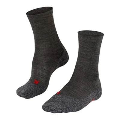 Image of FALKE Men&#039;s TK2 Explore Sensitive M SO Wool Thick Anti Blister 1 Pair Hiking Socks, Grey (Asphalt Melange 3180), 11 12.5