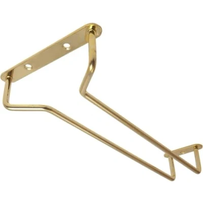 Image of We Can Source It Ltd Brass Wine Glass Hanger Glassware Storage Holder Bar Rail Rack 24&quot;