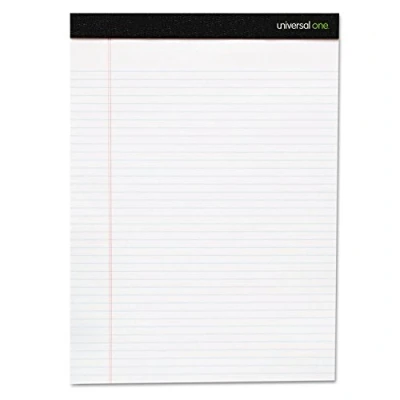 Image of Universal 30630 Premium Ruled Writing Pads, White, 8 1/2 x 11, Legal/Wide, 50 Sheets (Pack of 6 Pads)