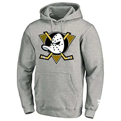 Image of Fanatics Anaheim Ducks Sports Grey NHL Mid Essentials Crest Graphic Hoody