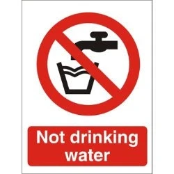 Image of Seco Not Drinking Water Sign, 150mm x 200mm 1mm Semi Rigid Plastic