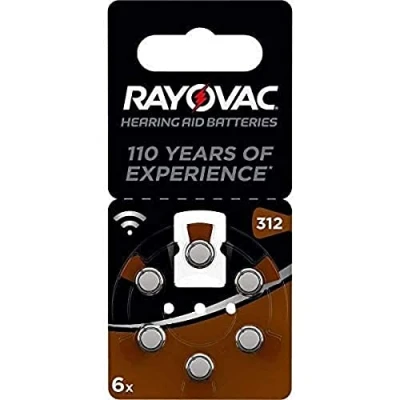 Image of Rayovac Varta Acoustic Special Mercury Free Size 312 Hearing Aid Batteries 6 Pack