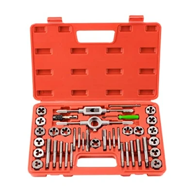 Image of Gunpla Tap and Die Set 40 Pieces Tungsten Alloy Steel Metric Kit Combination for Cutting External Internal Thread with Storage Case