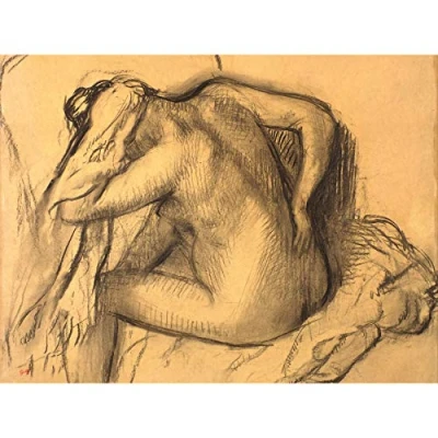 Image of Edgar Degas Poster After The Bath Woman Drying Her Hair, großer Kunstdruck