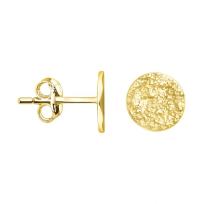 Image of SOFIA MILANI Women&#039;s Earrings 925 Silver Gold Plated Hammered Circle Stud Earring E1625