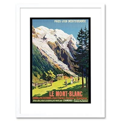 Image of Wee Blue Coo Rail Train Mont Blanc French Alps Railway France Picture Framed Wall Art Print