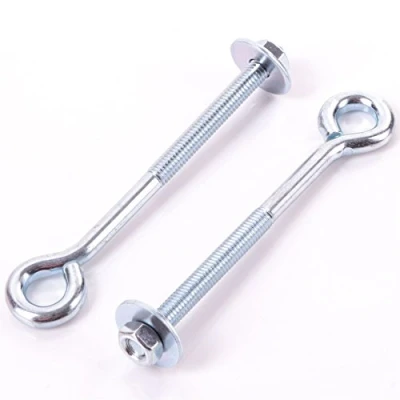 Image of 20x M6 Eye Bolts &amp; Nuts Washers 100mm Strong Wire/Chain Link Fence Support