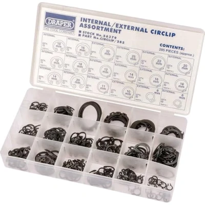 Image of Draper 56379 Internal and External Circlip Assortment, 285 Pieces