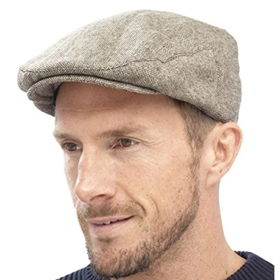 Image of Tom Franks Mens Traditional Flat Cap Brown M/L