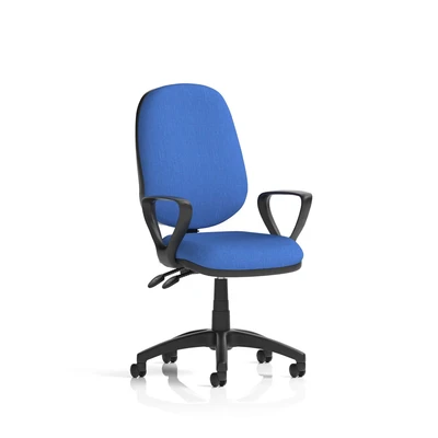 Image of Eclipse Plus II Lever Task Operator Chair with Loop Arms Blue