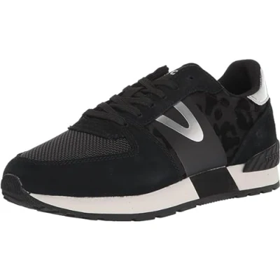 Image of TRETORN Women&#039;s Loyola Lace Up Casual Fashion Sneakers Shoes with Classic Vintage Style, Black Leopard, 3.5 UK