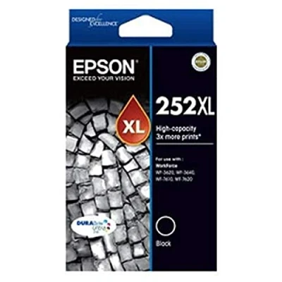 Image of Epson C13T253192 Black Ink Cartridge for Printers (Original, Pigment Based Ink, Black,, WorkForce WF 7620, 7610, 3640, 3620. 0, High Performance (XL))
