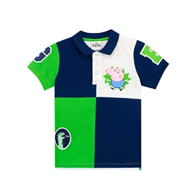 Image of Peppa Pig Boys George Polo Shirt Short Sleeve for Kids Multicolour 6 7 Years