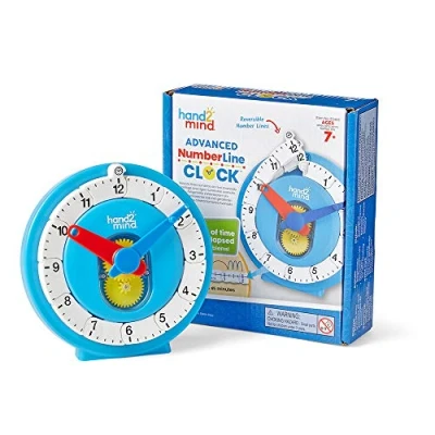Image of Learning Resources Advanced NumberLine Clock for Kids to Tell Time, Maths Manipulatives Telling Analogue Learning, Time