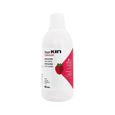 Image of Fluor Kin Calcium Mouthwash Strawberry Flavour for Children 500ml