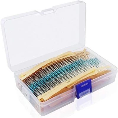 Image of DollaTek 1000pcs 1% 1W Metal Film Resistor 100 Values Assorted Kit 1 ohm 1M Range
