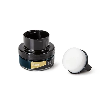 Image of Kaps Shoe Cream with Sponge Applicator, Intensive Leather Care and Nourishing, Delicate, 70 colours (116 midnight)