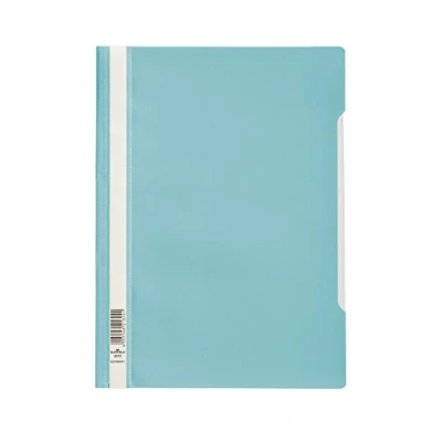 Image of Durable Clear View A4 Document Folder Turquoise Transparent Front Cover Pack of 50 Folders Ideal for Holding Punched Documents