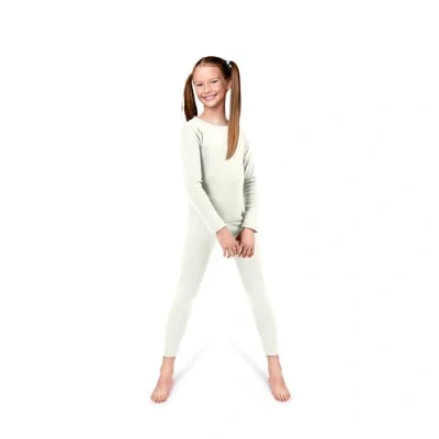Image of Rocky Girls Fleece Lined Thermal 2PC Underwear Set Top and Bottom (XL, White)
