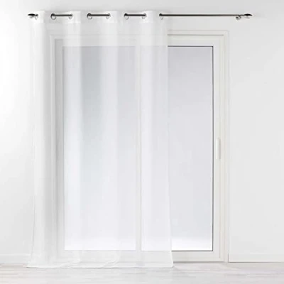 Image of Douceur d&#039;Intérieur White Eyelet Curtain 140 x 240 cm