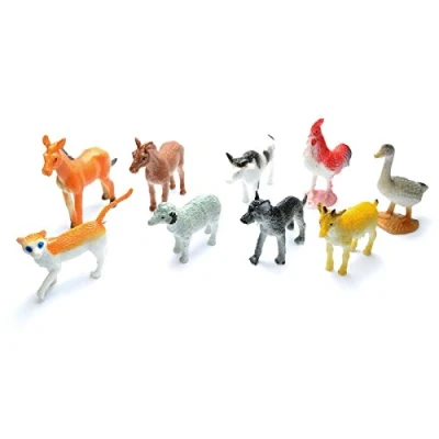 Image of 12 Piece Farm Animals Play Set, Mini Animal Figures Plastic Toys Model, Realistic Figurines Cake Topper Party Decorations for Kids