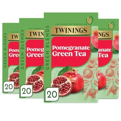 Image of Twinings Green Tea &amp; Pomegranate 80 Bags (Multipack of 4 x 20 Bags)
