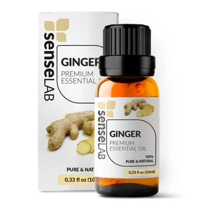 Image of SenseLAB Indian Ginger Essential Oil 100% Pure Extract Therapeutic Grade Oils for Diffuser and Humidifier Massage Hair Care Aromatherapy (10 ml)