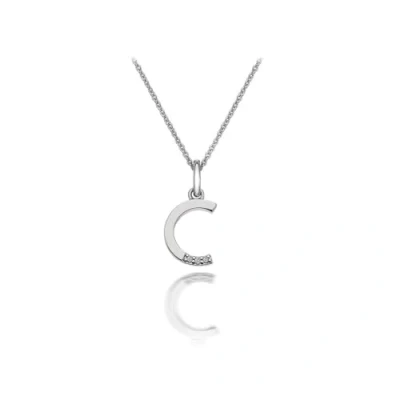 Image of Hot Diamonds Round Diamond and Micro Letter C 925 Sterling Silver Pendant with 46 cm Curb Chain