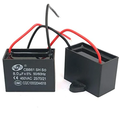 Image of DollaTek 2Pcs CBB61 8uF 450V AC 50/60Hz Air Conditioner Fan Motor Running Capacitor