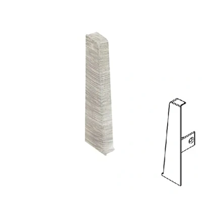 Image of Plastic Skirting Board High Line 2.5m PVC Left End Cap Santiago Ash M289