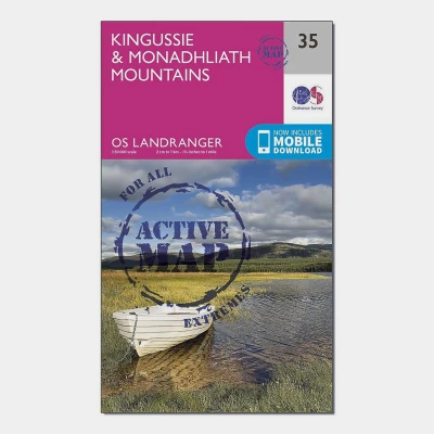 Image of Landranger Active 35 Kingussie &amp; Monadhliath Mountains Map With Digital Version