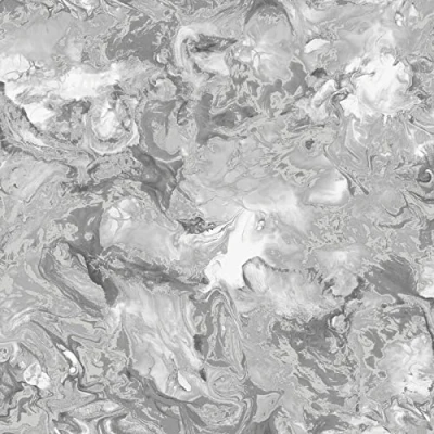Image of Metallic Ripple Liquid Marble Elixir Swirl Grey Silver Shimmer Wallpaper WD0040