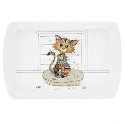 Image of Lesser &amp; Pavey British Designed Small Serving Tray Dinner For Multiple Uses Around The Home Kimba Kitten Trays Food Or Drinks Bug Art