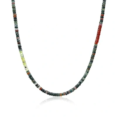 Image of COAI Mens Womens Heishi Genuine Indian Agate Stone Beaded Necklace