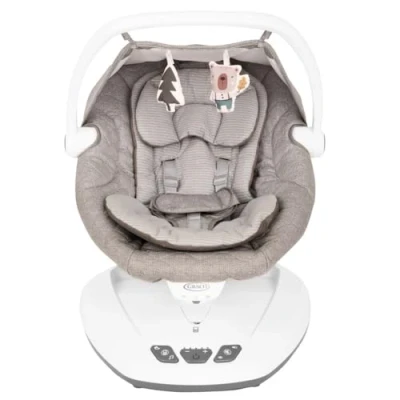 Image of Graco Move with Me Soother 5 swaying speeds, music, 2 recline positions, vibration settings and folds up for storage. Suitable from birth to approx. 6 months (0 9kgs), Little Adventures