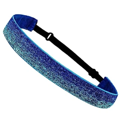 Image of Glitter Headbands Adjustable Non Slip Head Bands Cute Elastic Hair Accessories For Gymnastics Sparkly Gifts Stretch Fashion Women