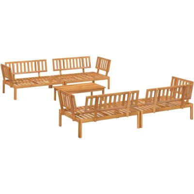 Image of vidaXL 5 Piece Garden Pallet Sofa Set Solid Wood Acacia