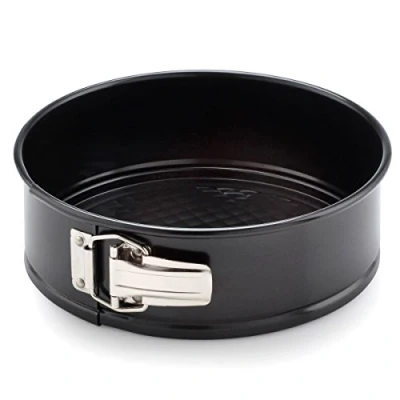 Image of Prestige Inspire 21cm Springform Cake Tins for Baking Non Stick Round 8 Inch Tin, Freezer &amp; Dishwasher Safe, Heavy Gauge Carbon Steel Bakeware, Black, 21 x 7cm