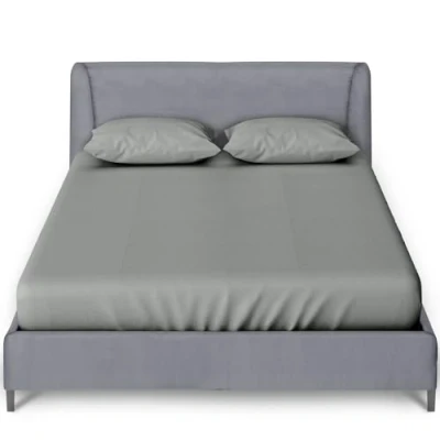 Image of GC GAVENO CAVAILIA Fitted Sheet Double Bed Plain Dyed Bedding 10 Inch (25 cm) Elasticated Corner Polycotton Sheets 135 x 190 Cm Charcoal